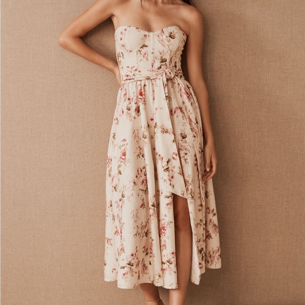 V. Chapman Valentina Midi Dress in English Rose Size 8